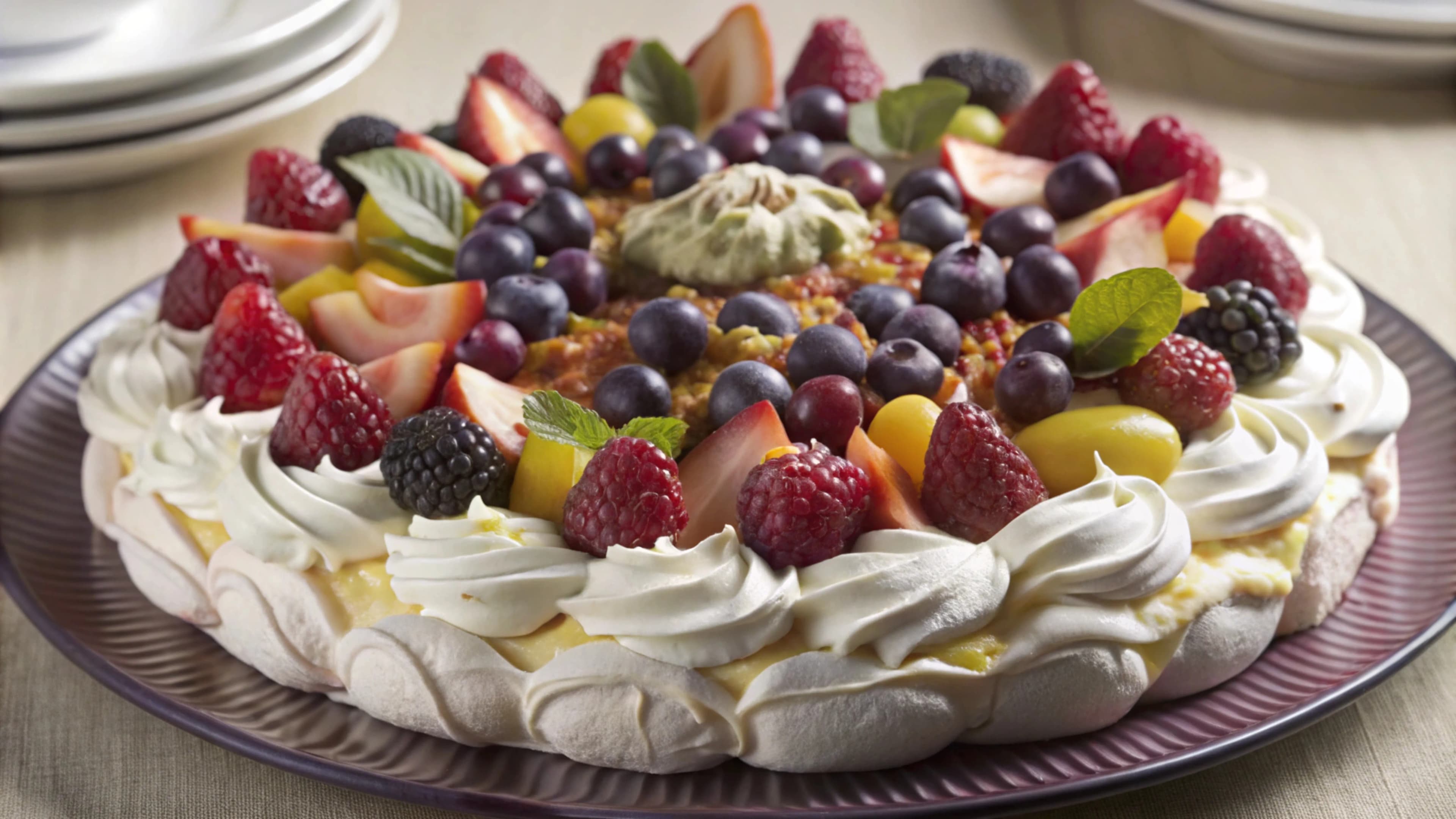 Pavlova with Tropical Fruit